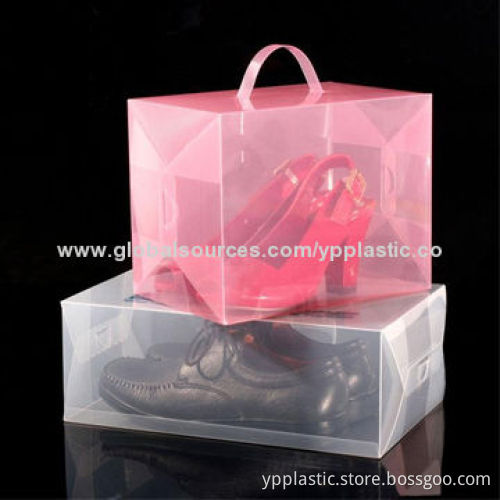 clear transparent PP box with handle for shoes